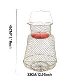 Close-up view of galvanized 0.8 mm steel mesh in the fish basket